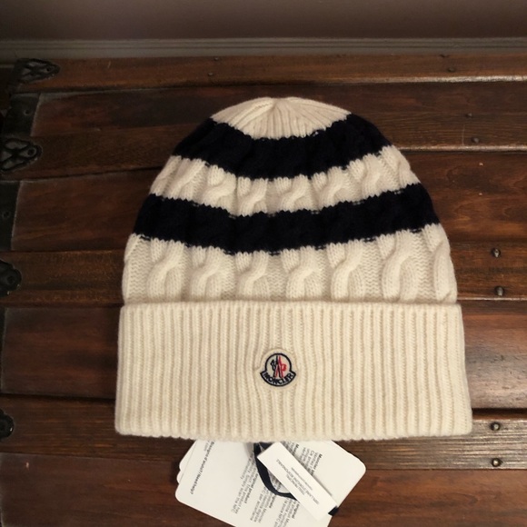 Wool Striped Cable Knit Hat - Picture 2 of 8